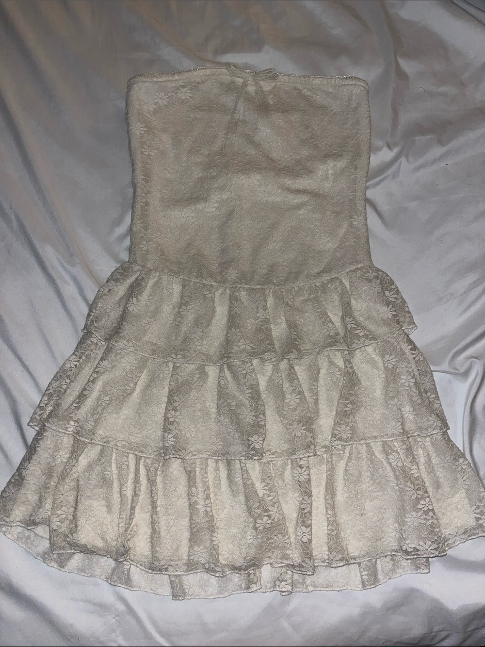 Vanilla white mini strapless dress